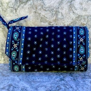 Vera Bradley navy blue floral Paisley Wallet